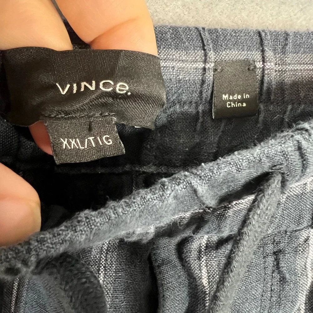 Vince Windsor Stripe Short Mens Size XXL 100% Hemp Drawstring Navy White NEW